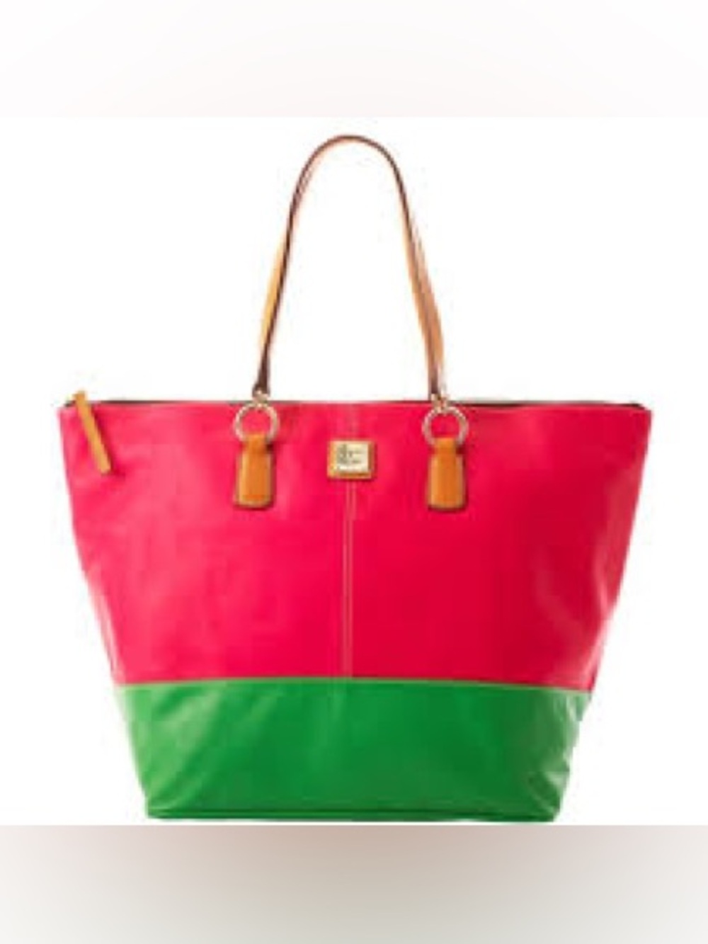 DOONEY BOURKE, colorblock pink and green leather bag!
